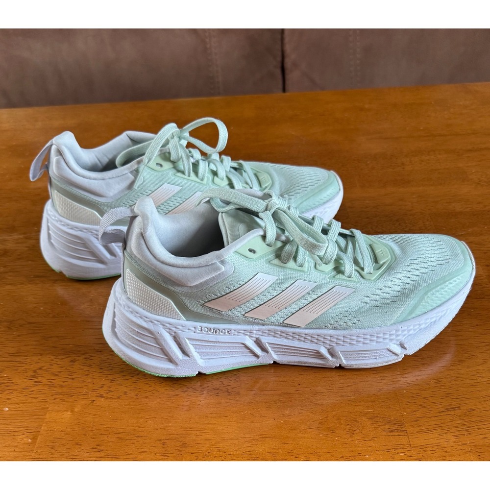Adidas Women's Questar Mint Rush Silver Metallic Running Shoes Size 7 - Picture 2 of 6